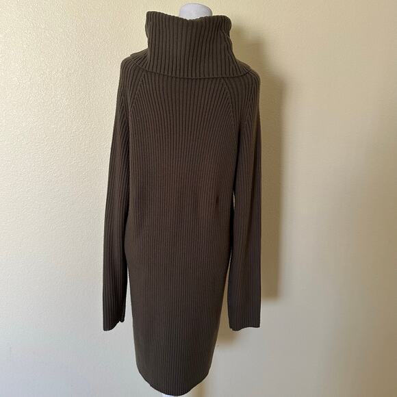 French Connection Women’s Green Turtleneck Long Sleeves Knit Dress Size M - Picture 1 of 6